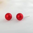 [Red] No. 1 8mm Earrings/Includes Daisy Ear Plugs