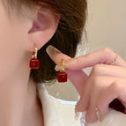E557 Wine Red Beans / 925 Silver