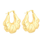 E-Style Gold-Shaped Three-Dimensional Hollow Earrings-Gold Ke109532-WGMW