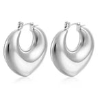 Peach Heart Hollow Earrings Steel Color