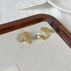 14#Ear Clip-Micro-Inlaid Ginkgo Leaf