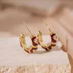 12# Loving Heart Zircon Ear Studs