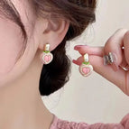 Pink Peach Stud Earrings