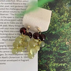 purple and olive green grape earrings