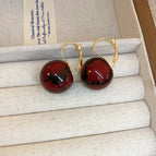 38 # Earrings-Red-Beads