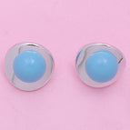 round Blue Silver