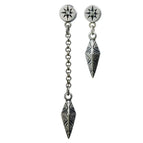 Indian Arrow Stud Earrings Black Diamond