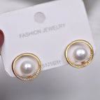 As Picture / ED017 Diamond Hoop Earrings