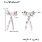 Steel White Zirconium Earrings