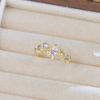 Butterfly zircon open ring
