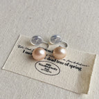 Champagne 10mm Steamed Bread Pearl Ear Clip