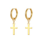 Hanging Cross Ear Clip Golden MS-054