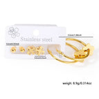 Four-leaf Clover Large Hoop Earrings Set 0373