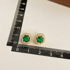 Gold Square Zircon-Silver Needle