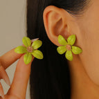 Dopamine Summer Green Flower Earrings S621