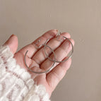102- (3cm) Silver Plain Circle Mosquito Coil Clip-on Earrings