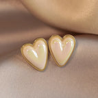 1# Mermaid Love Heart Stud Earrings-