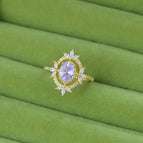 One Light Purple Zirconia Open Ring