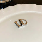 38# Ear Clip-Silver Letter D