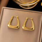 50 [Ag365] Triangle Earrings Gold