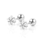 Steel Five-Pointed Star White Zirconium / 0.8*6*5 * 4mm