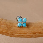 E1240-9-Silver-Blue Diamond-1pc