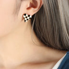 Golden Peach Heart Earrings