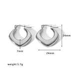 Square Hollow Earrings Steel Color / 18K