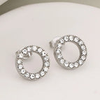White Stone / Silver / 1 Pair/Package