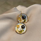 18#E1220 Freshwater Real Pearl Flower--Round Shape