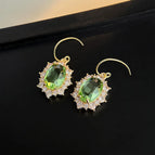 Light Luxury Green Oval Zircon