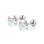 Steel Color round AB White Zirconium / 0.8*6*6 * 4mm