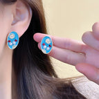Silver stud earrings