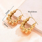 31x10mm (Needle Thickness:0.8mm) / U-Shaped Hill-Shaped Earrings (Gold) / 1 Pair/Package