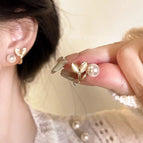67# fishtail pearl rhinestone earrings