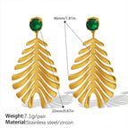 EH210GG Green Zirconia Gold Earrings