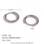 Classic Solid Ear Ring-Silver-14mm