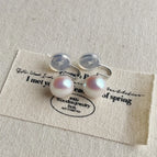 Bright White 10mm Steamed Bread Pearl Ear Clip