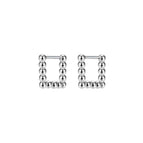 Steel Ball Square Steel Color (a Pair)