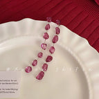 22#Red Long Pomegranate Earrings
