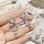 Earrings 0115 Pink diamond