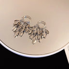 64# Ear Clip-Silver Leaves