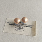 Orange Pink Square Pearl Ear Clip
