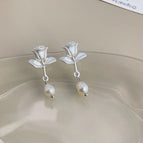 Silver Rose Pearl-Silver Needle