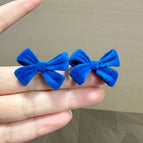 Blue Velvet Bowknot Earrings