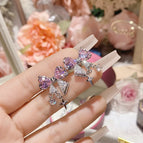 Earrings 0223 Pink diamond
