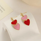 666-Heart-Shaped Drip Glazed Wine Red Pink