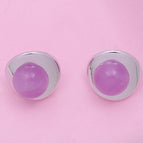 round Purple Silver