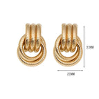 Threaded Three Circle Stud Earrings