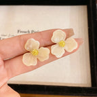 925 Silver Needle-Beige Ear Studs (G4934)-